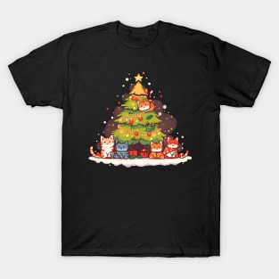 Awesome Christmas Tree Cat Cute Funny Kitten Lover Gift T-Shirt